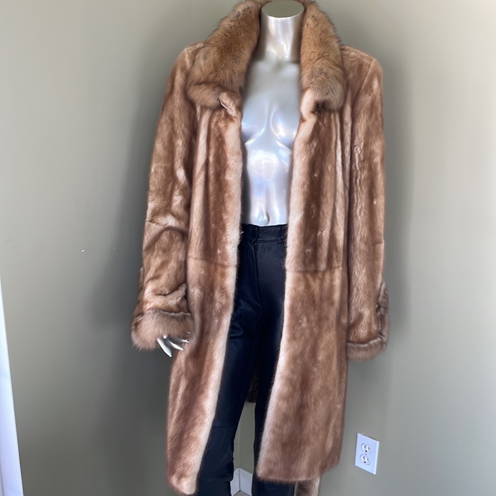 Fur Mink Coat Mustela Visone Made in Italy Size L Excellent! - Picture 12 of 16